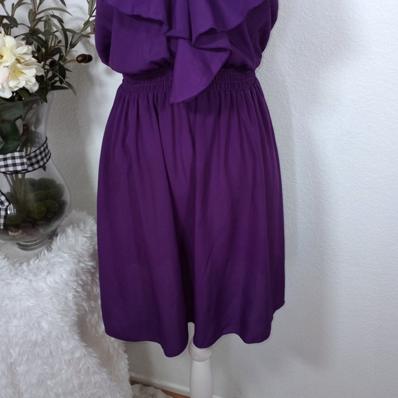 PURPLE RUFFLE DRESS SZ.S EUC - Picture 3 of 4